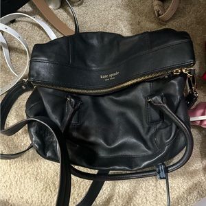 Kate Spade Foldover Black Leather Purse